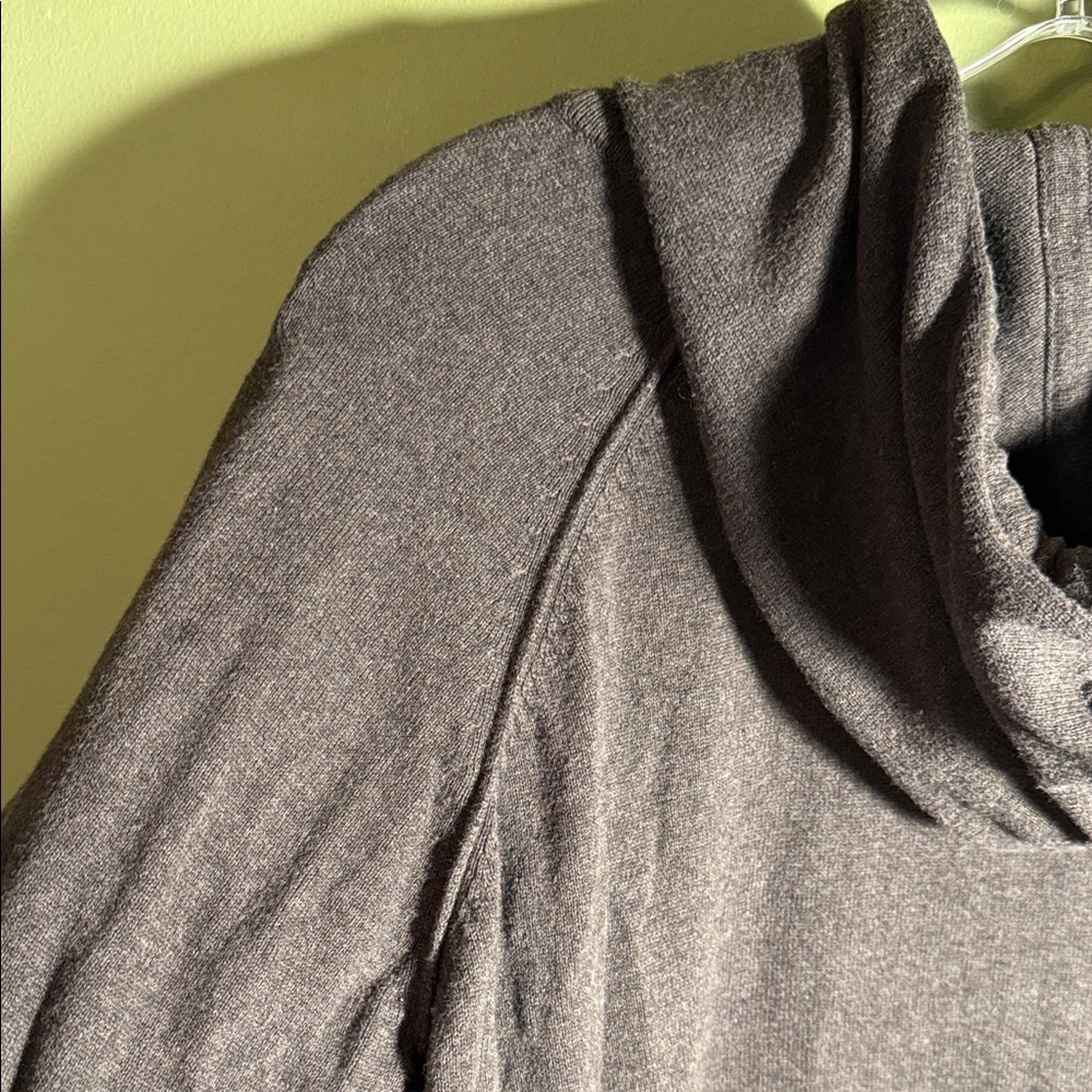 Maggie's Organics Organic Cotton Pullover with Hood - Heathered Brown L - Picture 8 of 12